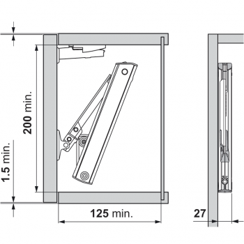 Aventos Blum HK-XS 20K1101T TIP-ON 200-1000